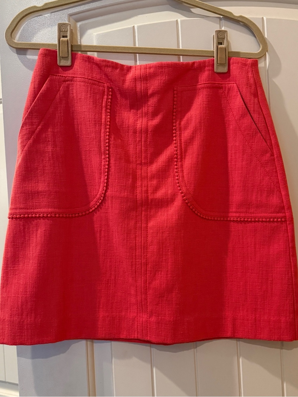 Loft Coral Red Mini Skirt with Pockets